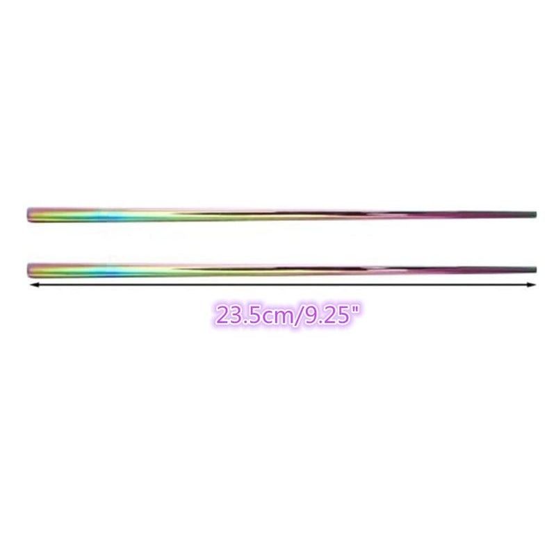 Koolemon 5pairs Polished Multicolor Rainbow 304 Stainless Steel Chopsticks Set,Metal Chopsticks Reusable, Dishwasher Safe, Traditional Chopstick,9.3inch,Chinese Japanese Chop stick - Image 4